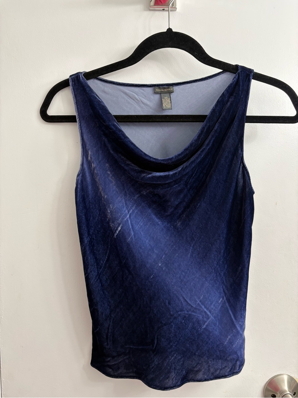 Banana Republic Navy Velvet Cowl Neck Camisole